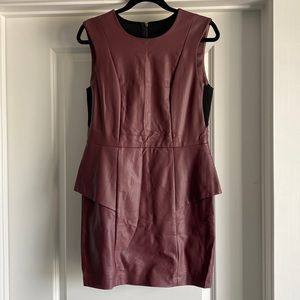 BCBGeneration Faux Leather Sleeveless Dress with Cutout Back. Size 10.